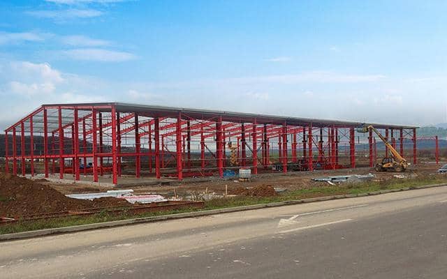 Slovaquie Construction d'un entrepôt en acier inoxydable sur site 1
